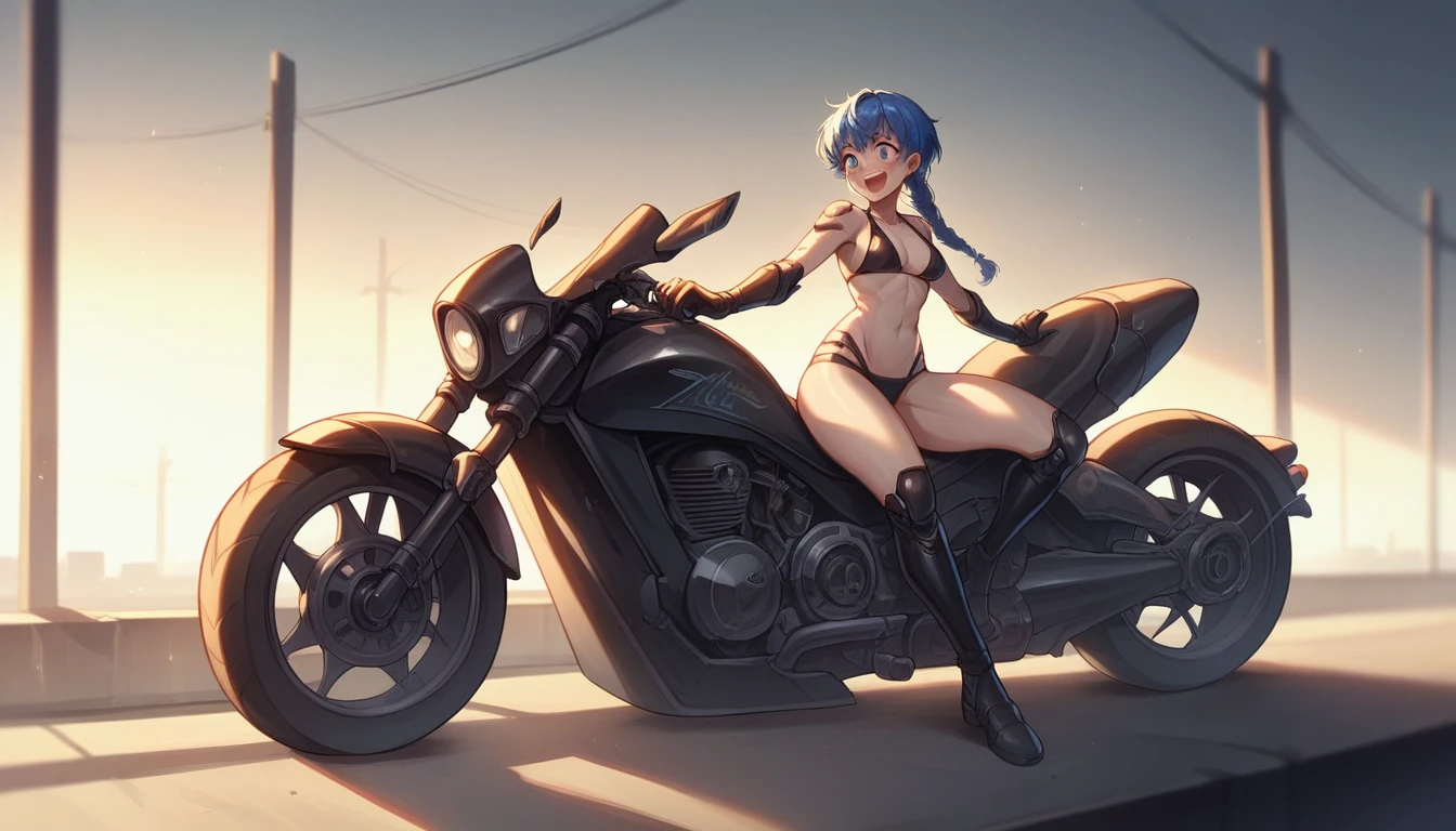 NSFM1.9. Showing Off Her 、naked、Show me that place、Touch there with your left hand、
One girl, top quality、masterpiece、Arc Records characters、Ariel、Wearing black pants、I can see her thighs、The belly button is visible、Wearing a black leather jacket、One Girl、Blue Hair、long hair、Riding a motorcycle、