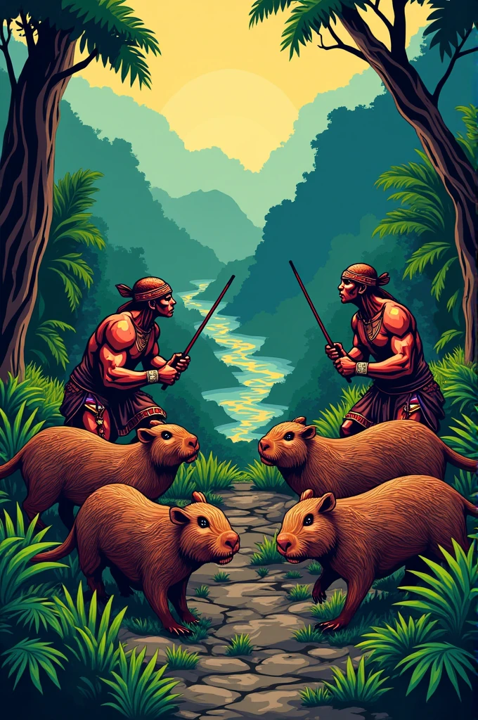 A sturdy dark-skinned boy lies naked in a herd of rabbits， Play with the rabbits，Sweat profusely，Roll your eyes，A look of intoxication