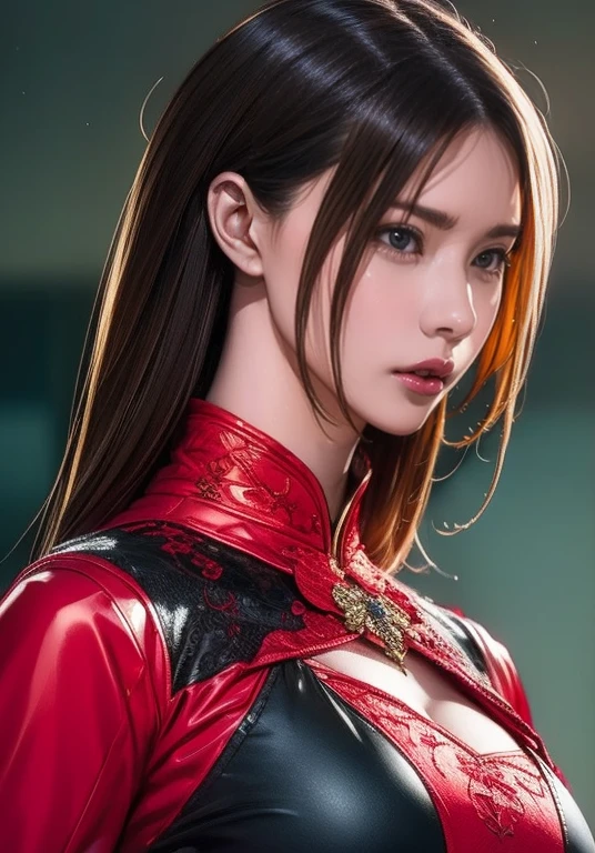 a close up of a woman in a red and black outfit holding a sword, by Yang J, concept art | artgerm, cushart krenz key art feminine, dark sorceress full view, chengwei pan on artstation, ig model | artgerm, extremely detailed artgerm, epic exquisite character art, wlop rossdraws