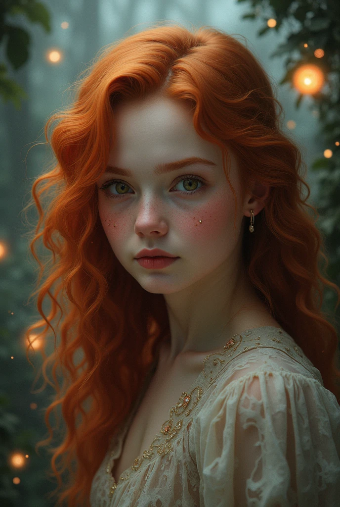 Incredibly beautiful ginger haired woman with freckles. wavy hair, raw photo <lora:Fairies_Style_SD1.5:0.8> ais-fairiez, subsurface scattering, ultra hd, 4k, high def, Photorealistic, Hyperrealistic, Hyper detailed, analog style, realistic, masterpiece, best quality, ultra realistic, 8k, Intricate, High Detail, film photography, soft lighting, heavy shadow