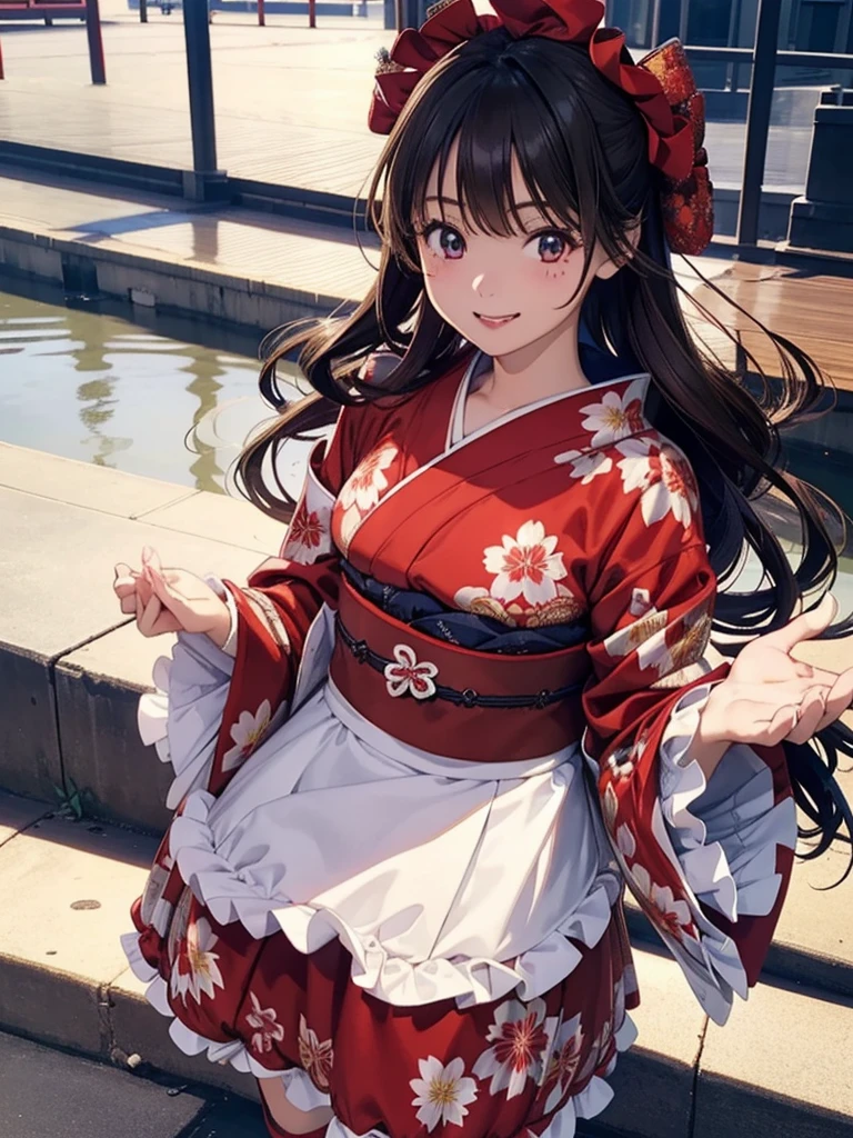 (masterpiece,ultra-detailed,best quality,8K,realstic,illustration,perfect-composition,detailed beautiful face,Clean skin,photographical skin,shiny skin,shiny hair, photographical hair,detailed background,shaved,uncensored:1.2),<lora:unhorny_v01:1>,<lora:add_detail:1.6>, (petite girl:1.8),(long hair,twin tail:1.2), <lora:hakama:0.5>( hakama skirt, japanese clothes, kimono, hair ornament, hakama:1.2),cherry blossom,temple,seiza,hands on thighs,wood,sky