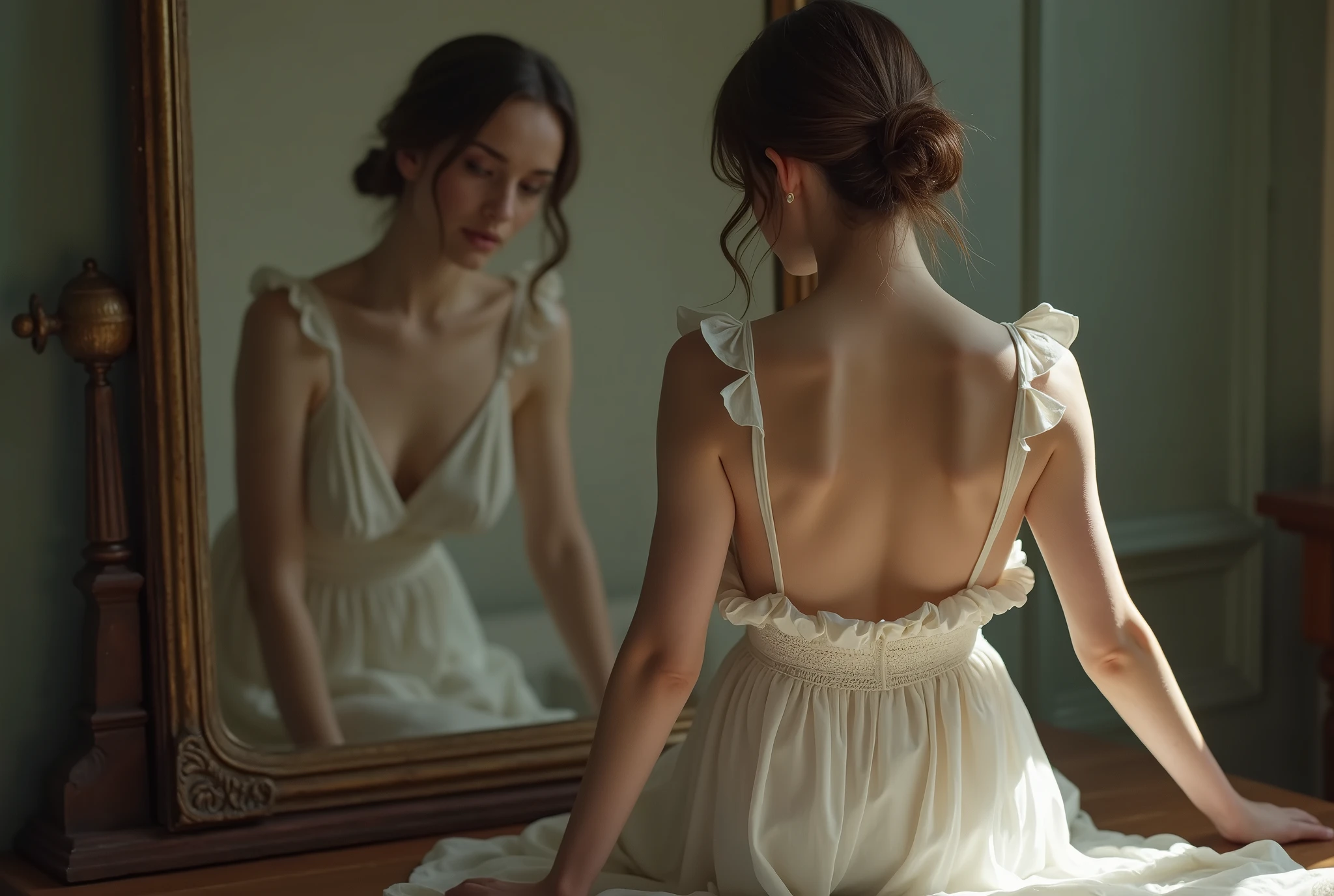 A video of a beautiful woman slowly dancing 