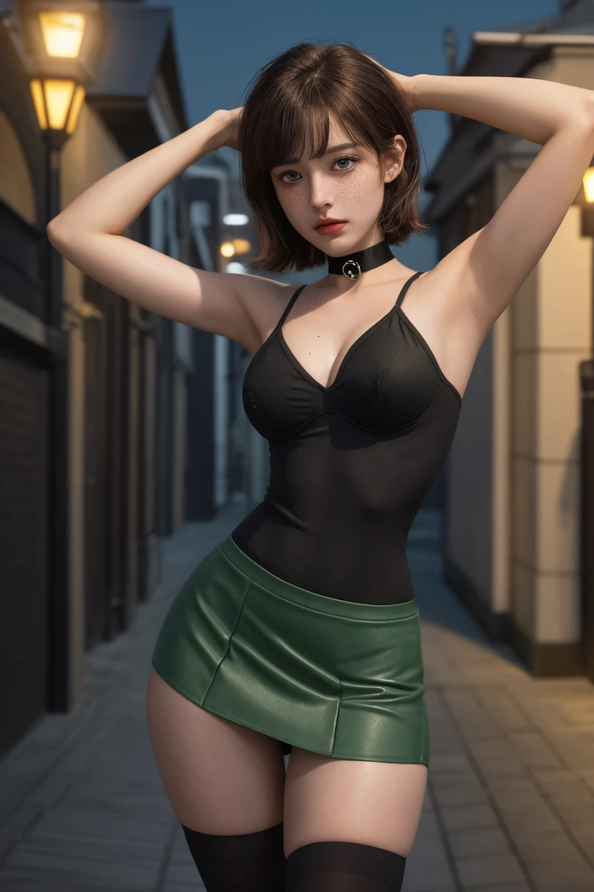 1girl, crowd street, natural light, top quality, masterpiece, realistic, very delicate and beautiful, highly detailed, cg, unity, 8k wallpaper, amazing, attention to detail, masterpiece, top quality, official art, highly detailed CG unity 8k wallpaper, ridiculous, incredibly ridiculous, huge file size, super detailed, high resolution, very detailed, beautiful detailed girl, highly detailed eyes and face, Beautiful detailed eyes, (RAW photos, highest quality), (realistic, photorealistic: 1.3), lights on the face, full body shots, tight shirts, high-waisted pencil skirts, ((triangular face)), (light brown hair: 1), bob cut hair, ((small breasts)))), ((paranoid breasts)), (J-pop idol), (charming monkey), bangs, ((wall background)), blank wall, skinny, ((posing)), (smile), happy,looking at the viewer, facing forward, red lips