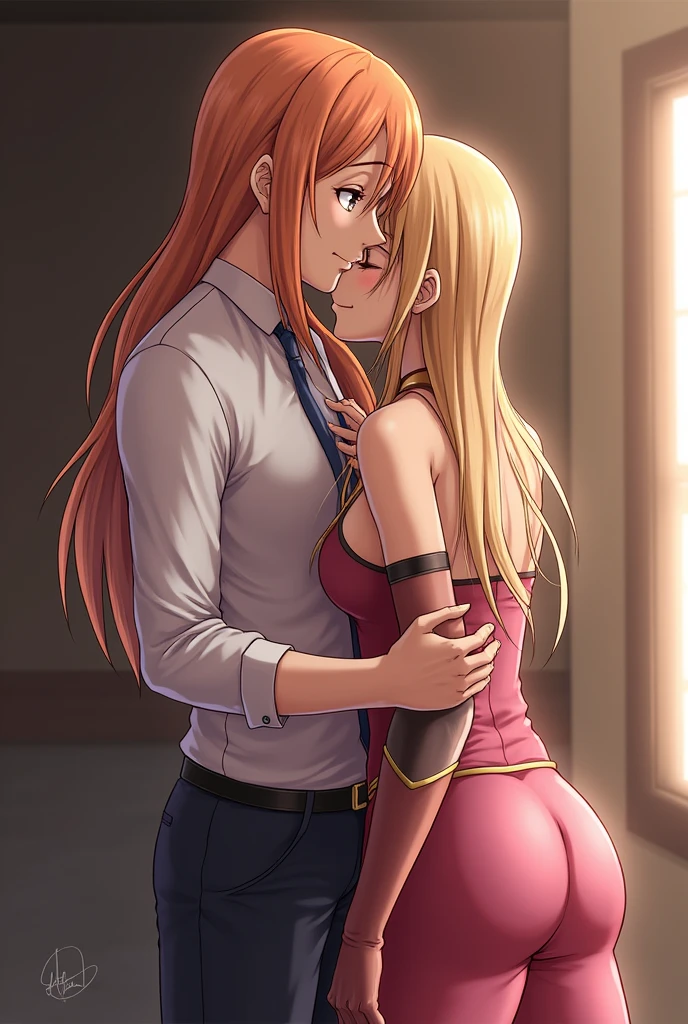 (best quality,highres),1 boy, 1 girl, boy and girl having intercourse on a table, fucking, girl with bent knee, skirt lifted up, sex missionary position, I'm observing from the side, detailed facial expressions, intense gaze from the boy, passionate embrace, sensual atmosphere, soft lighting, artistic rendering, vibrant colors.