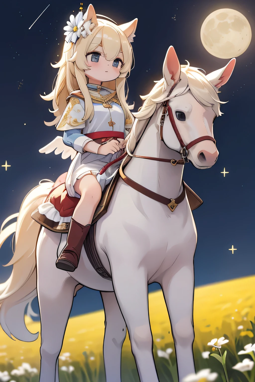 horse Thoroughbred Golden Horse Gold Mane Angel halo Golden wings White Gypsophila flower field Soft atmosphere 優しく微笑むGolden Horse Horse Golden Horse Moonlit Night Meteor Shower Golden Thoroughbred shining in the middle of the night There is no one here There are no people Thoroughbred Horse face There are only horses No one but Thoroughbred