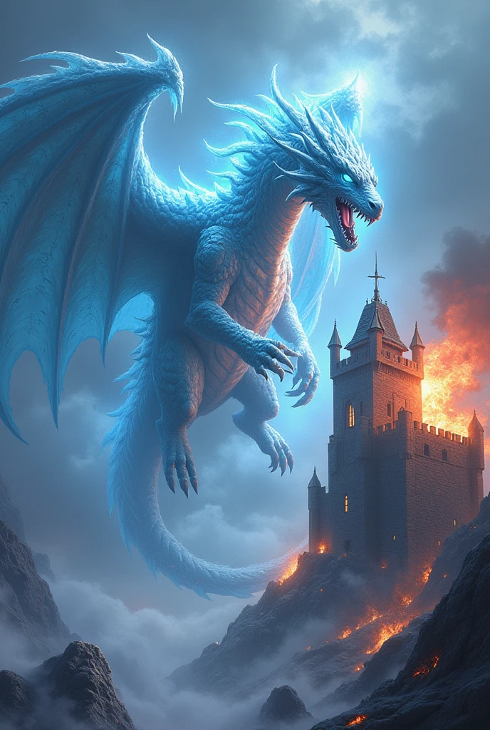 Dragon Drinks Laraja Spitting Fire on an Ice Citadel --auto --s2