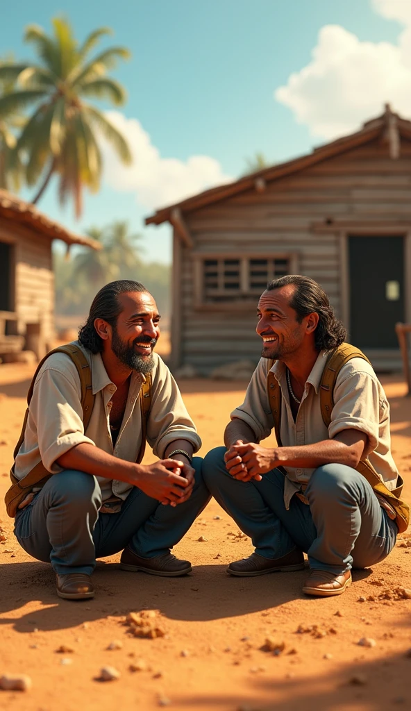 Dois indios em uma tribo conversando