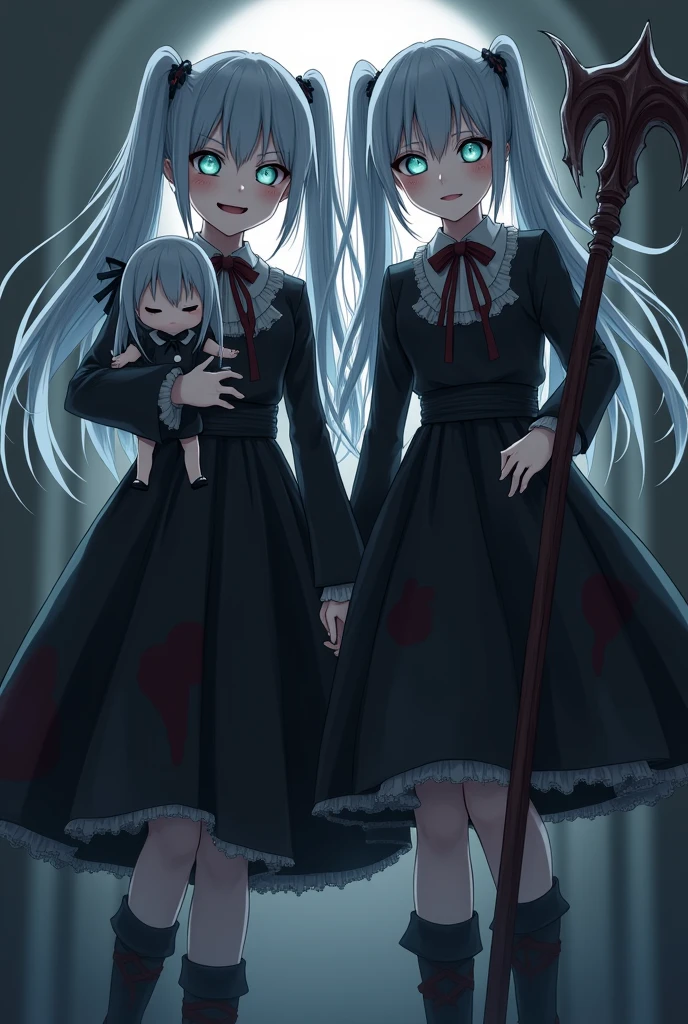 (8K, RAW Photos, Highest quality, masterpiece:1.2),(Realistic, photo-Realistic),Multiple girls,Frolicking Girl,Multiple women,Tea party,Crazy Smile,Face Up,Face Shot,Scythe Face,Girl Monster, slave,beautiful, Detailed portrait, Delicate facial features, Sharp Eye, Sharp Fangs, Pale skin, Thick Chain, Dark Background, Cinema Lighting, Dramatic Shadows, Gothic style, Gloomy atmosphere, Dark fantasy, One girl, , Open your mouth wide, Open your mouth and baring your teeth,Sharp teeth like a beast, Wide lips, very wide mouth, Vermilion cheeks, ,(Blood splatter:1.6),Scary face, Laughter　Witch design, Twisted smile、Bloodstained、bleeding from the head,、Blood splatter、,(Blood splatter:1.6),Crossbones, skull,　, Horror Style, ((Fantasy Witch Costume)), ((Flowing white hair)), ,(Blood splatter:1.6),Female curves, Large Breasts, Thick thighs, Sexy flat stomach, Perfect hands, Perfect anime face, ((dark lolita dress)), Are standing, ((Wicked Smile)), ,(Blood splatter:1.6),Victorian cities, gaslight, Steam circulates, Moonlight Illumination, night lighting, A sky filled with stars and galaxies,disaster々new devil horns,,(Blood splatter:1.6),アニメゾンビWitch design, Twisted smile、Bloodstained、bleeding from the head,、Blood splatter、,(Blood splatter:1.6),Crossbones, skull,,Photo Background,Wide Shot,Scythe Face,Girl Monster, slave,beautiful, Detailed portrait, Delicate facial features, Sharp Eye, Sharp Fangs, Pale skin, Thick Chain, Dark Background, Cinema Lighting, Dramatic Shadows, Gothic style, Gloomy atmosphere, Dark fantasy, One girl, , Open your mouth wide, Open your mouth and baring your teeth,Sharp teeth like a beast, Wide lips, very wide mouth, Vermilion cheeks, ,(Blood splatter:1.6),Scary face, Laughter　Witch design, Twisted smile、Bloodstained、bleeding from the head,、Blood splatter、,(Blood splatter:1.6),Crossbones, skull,　, Horror Style,