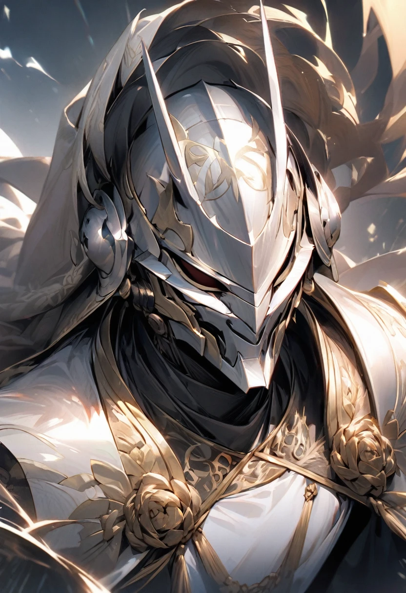 A close-up of the face of Sengoku warlord Honda Tadakatsu。His face is directly facing the camera、Staring at me with an intense gaze。Facial details are enhanced、The area where Japanese armor and helmets are visible is getting smaller.、The facial impression is the main focus。The background is blurred、His dignity and strength are even more prominent.。