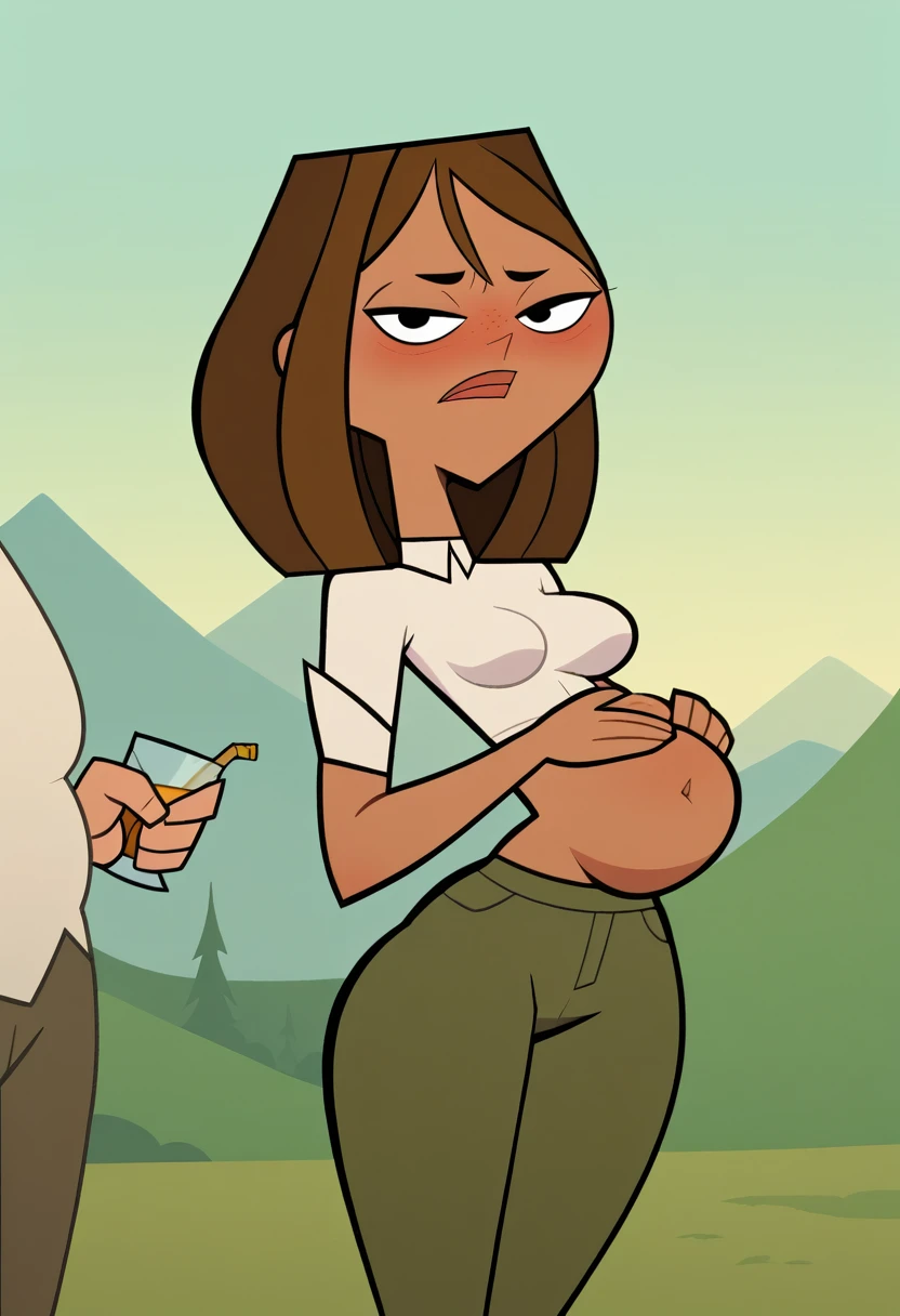 Lindsay (Total Drama Island) , 2Women, breasts and, huge butt, Futanari, face so happy, huge cock, Dresses, huge bulge in pants, alone, Lindsay fucking sex in car, super cumshot, Courtnay (Total Drama island), cowgirl
