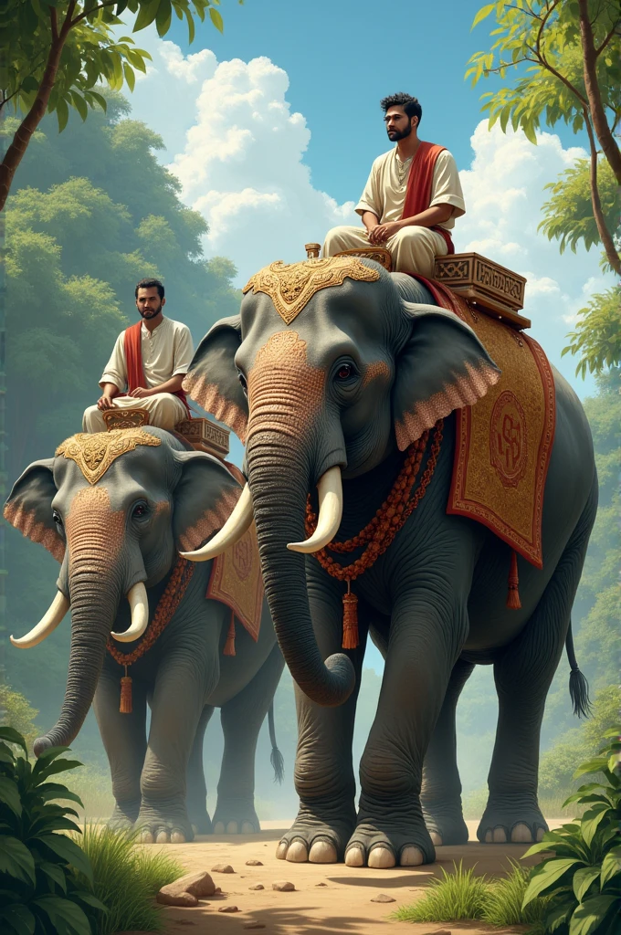 there a man walking with an elephant on a train track, a beautiful artwork illustration, 3 d epic illustrations, beautiful digital artwork, stunning digital illustration, detailed painting 4 k, digital cartoon painting art, detailed digital 2d fantasy art, detailed game art illustration, by Max Dauthendey, 4k highly detailed digital art, by Kerembeyit
