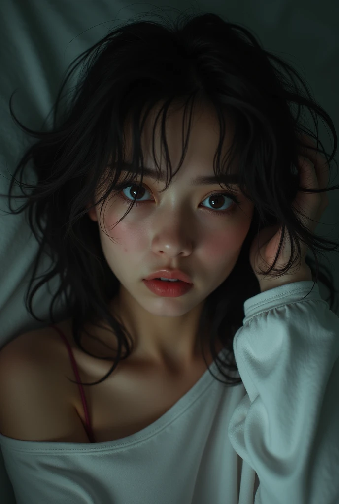 masterpiece, Highest quality, Very detailed, To the camera, Very detailed, Realistic, Sharp features, Very detailed, Sharp focus, Perfect Face, Perfect eyes with perfect symmetry, Perfect Plump Lips, Cute young Japanese girl shape, Cinematic, Film Light, Very detailed, super Realistic, masterpiece, Atmospheric, High resolution, Vivid, Dynamic Studio Lighting, ((Light background)), Expression of Pleasure Patience, Straight bangs, blue eyes, Sexually excited expression, NUDE, Bra removed, (((Hanging with a rope))), (((Kneel with your legs spread))) Showcasing the man behind it　A man stands behind　good　よりDesperate表情　Lean forward more　Keep your butt up　Female leopard pose　A man&#39;s hand grabs a woman&#39;s waist　Female scream　Are crying　Are crying　fear　Desperate　The man is in an intimate relationship with the woman　the man&#39;Man&#39;s hand grabbing a woman&#39;Stomach　The Woman is a cute Japanese idol.　Asuka Saito's face　The Woman&#39;His head is on the floor　butt towards the ceiling