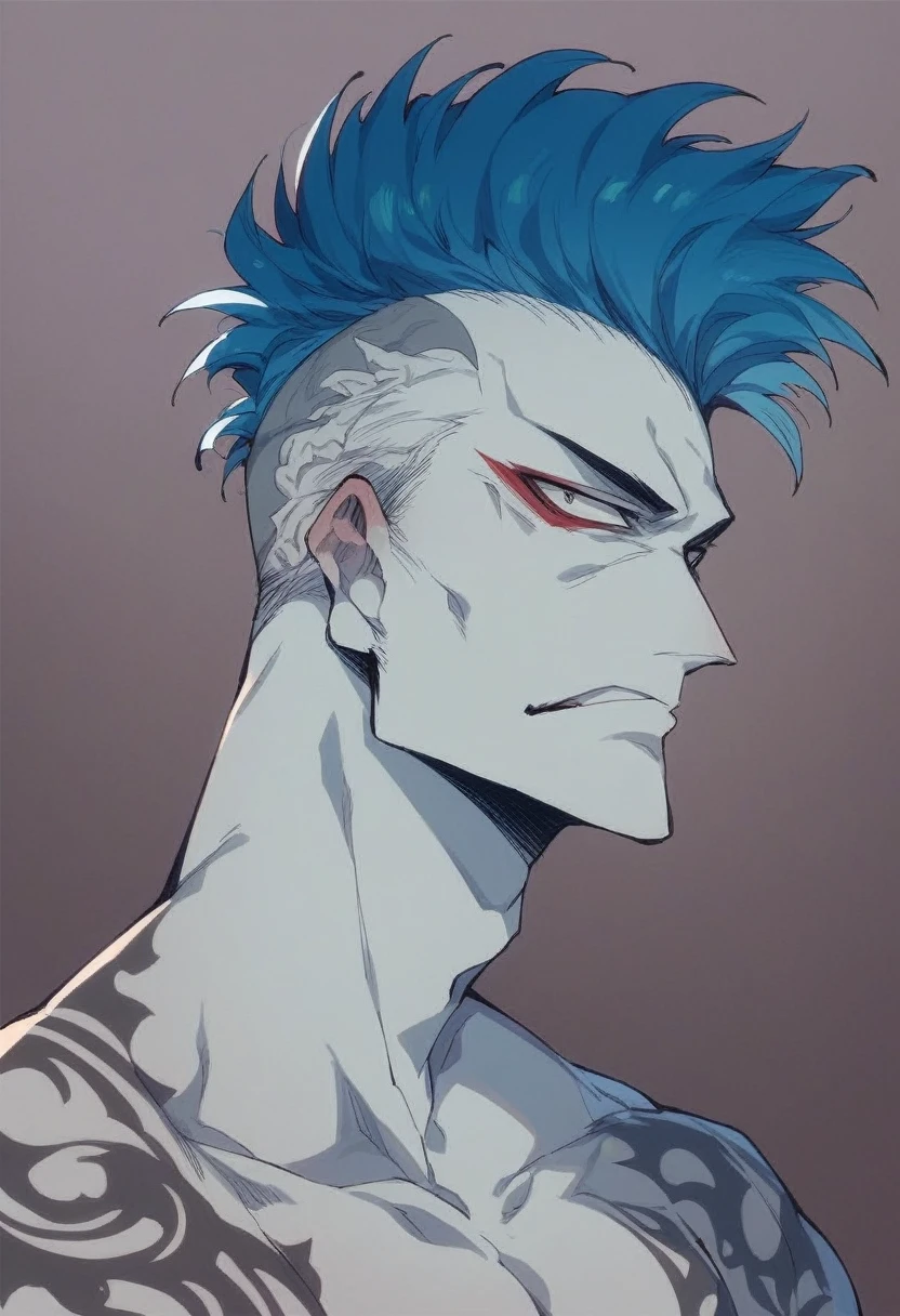 Takeshi Kazeiro is a charismatic and strong leader, known for his striking appearance with blue hair in a mohawk, tattooed white skin and intense eyes. He is an avatar of the four elements and controls abilities related to them..