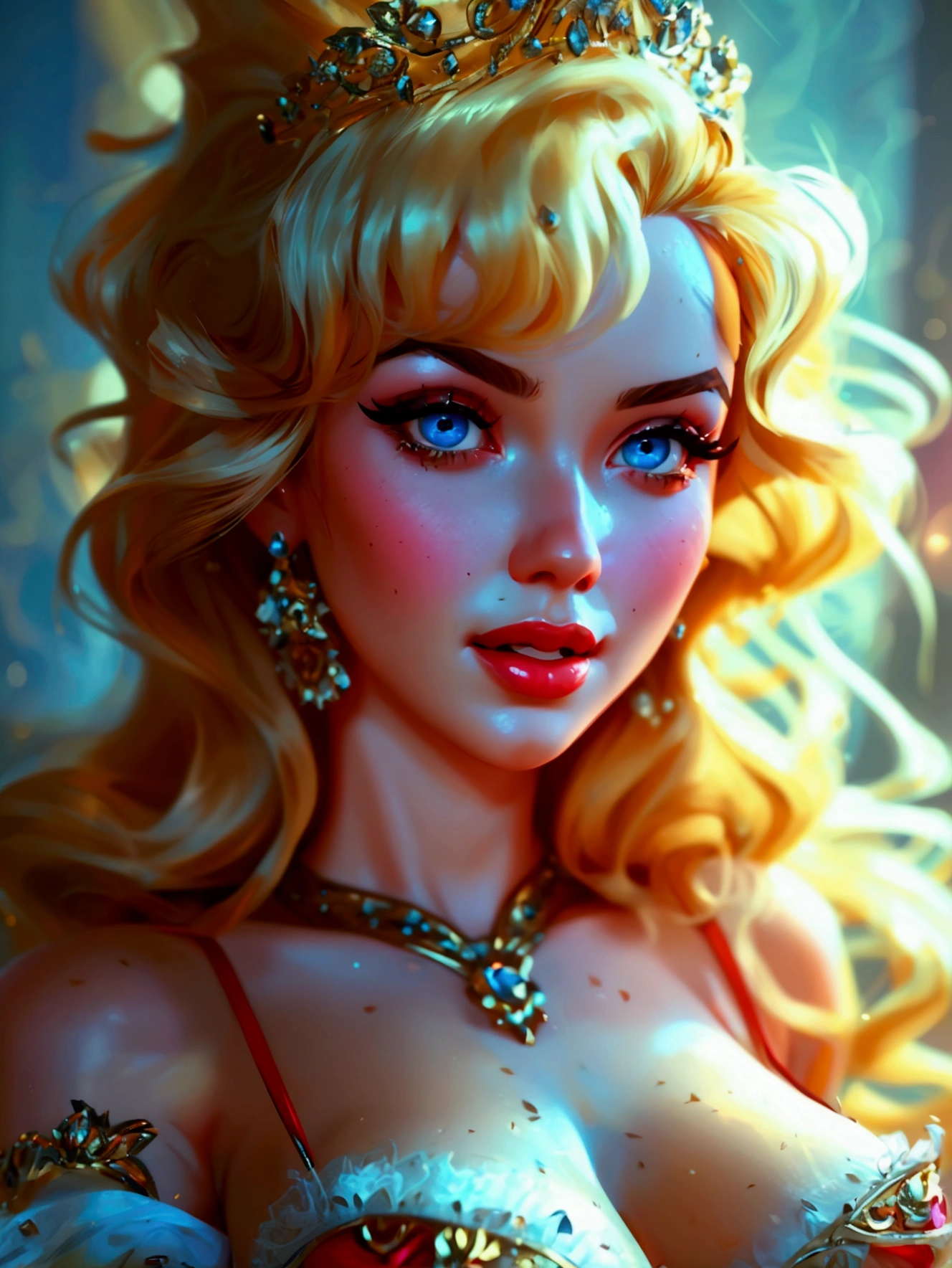 Stylé de dessin du manga one piece, femme d’une vingtaine d’années, blonde, cheveux ondulée, aux yeux violets