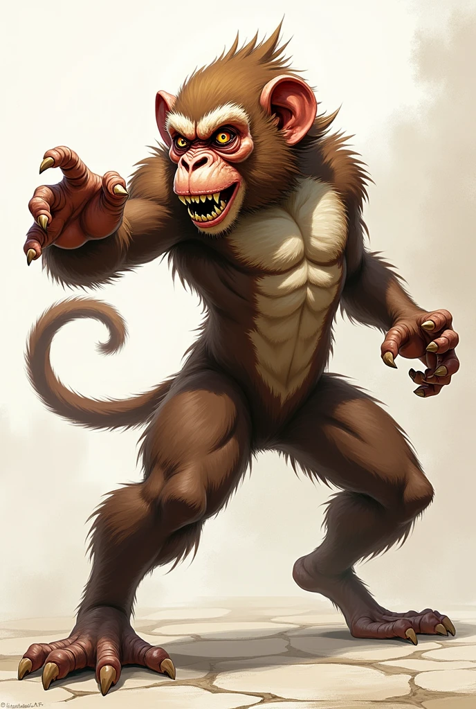 monkey monster, horror monkey, scary monkey