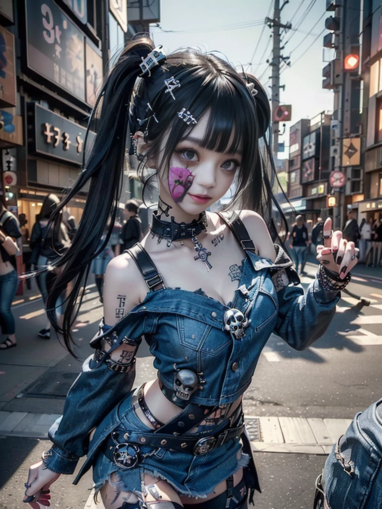 Gruesome and spooky details、An atmosphere full of suspense and tension、Psychological horror、Cute Smile、Clowns and circus atmosphere、A terrifying moment、Psychedelic dream scenario、Alice in Wonderland、Enthusiastic atmosphere、Mischievous Smile、Expressive gestures、Comical movement、Pink Hair、stripe々Costumes,sexy,Small bra and panties
