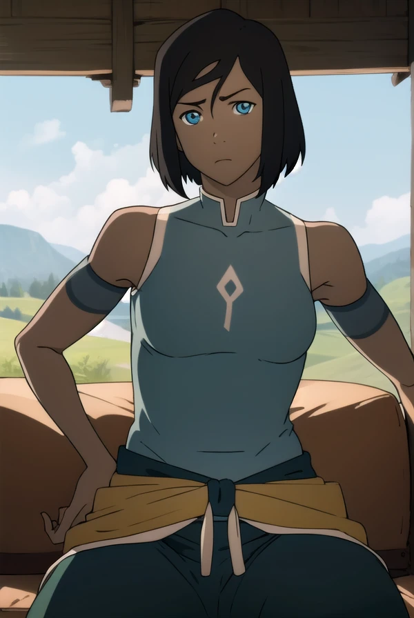 (((7yo Toph, flat chest, skinny, small butt))) (((very lewd)))