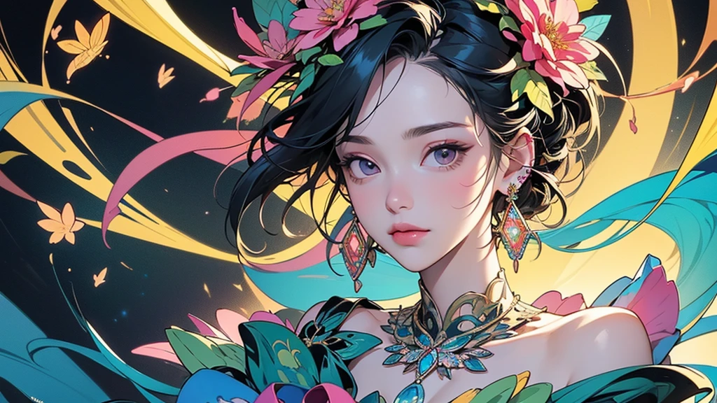 anime girl with a dolphin and flowers in her hair, a picture inspired by Ross Tran, pixiv, fantasy art, artgerm and atey ghailan, a beautiful artwork illustration, beautiful digital illustration, trending on artstration, cute detailed digital art, beautiful digital artwork, exquisite digital illustration, artgerm and lois van baarle, anime art wallpaper 4 k --auto --s2