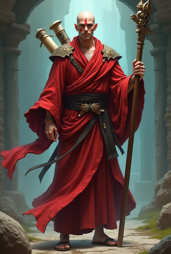 Text saying "Rebellious Buddha", Rebellious Buddha, "Rebellious Buddha", ??? buddha, human, handsome, robe, staff, buddha