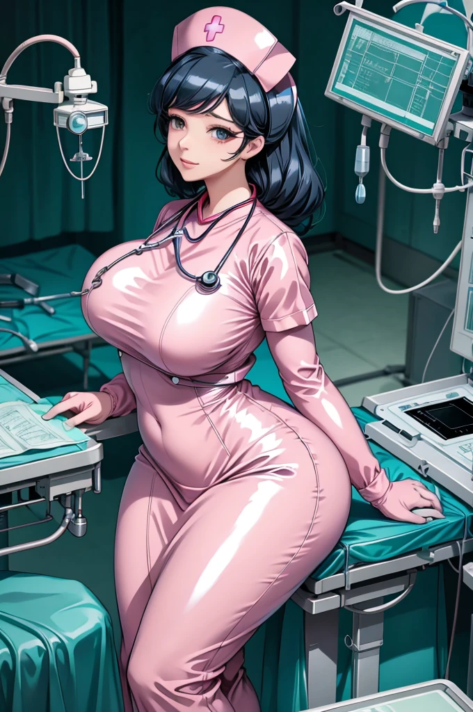 nurse uniform,hospital, latex nurse suit,nurses,busty,elbow gloves,labcoat,black hair woman,pink eyes , gigantic ,medical instruments,asian nurse,two nurses,speculum,examination room,oversize ,big ass ,strap on, lay on table ,legs spreaded,giving birth,gyno chair , dentist,Milf,latex,blue uniform,oversize breasts,diaper