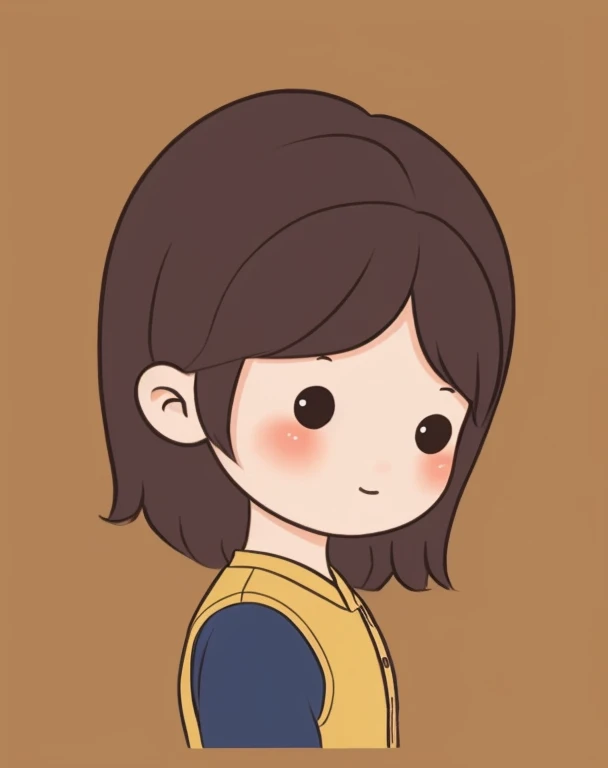 chibi face avatar, a diplomat , three quarter view face, portrait, 3/4 view face. Corner view of face.