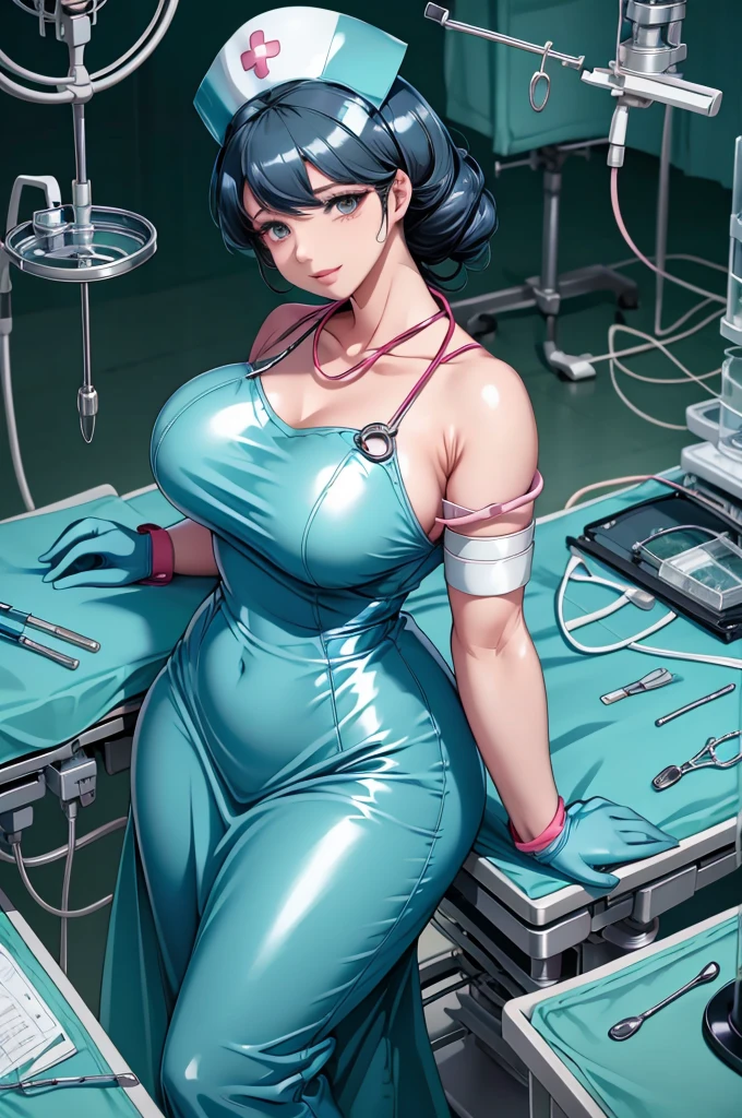 nurse uniform,hospital, latex nurse suit,nurses,busty,elbow gloves,labcoat,black hair woman,pink eyes , gigantic ,medical instruments,asian nurse,two nurses,speculum,examination room,oversize ,big ass ,strap on, lay on table ,legs spreaded,giving birth,gyno chair , dentist,Milf,latex,blue uniform,oversize breasts,diaper