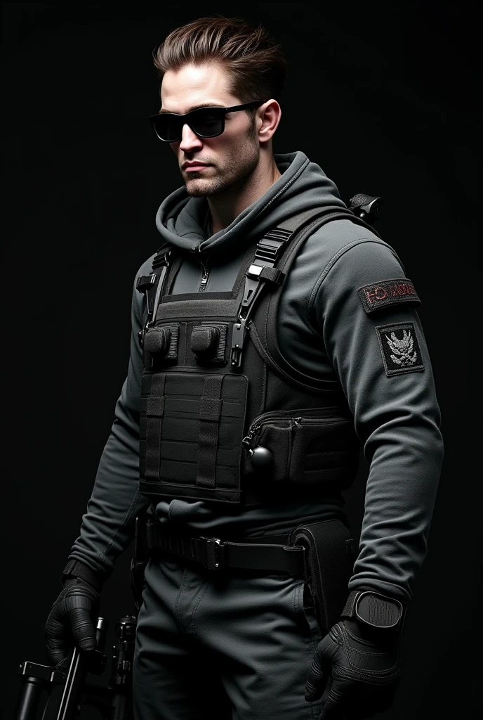 a full body shot, ((candid shot)), special ops, soldier, ((short hair)), call of duty, high end tech, ((detailed face)), (((man, strong features, determined look, dystopia, scruff, masculine))), (((sharp jawline))), ((facial hair)), HDR, hyper realistic, wrinkles, fit body, insanely detailed, complex background, fire, dirty
