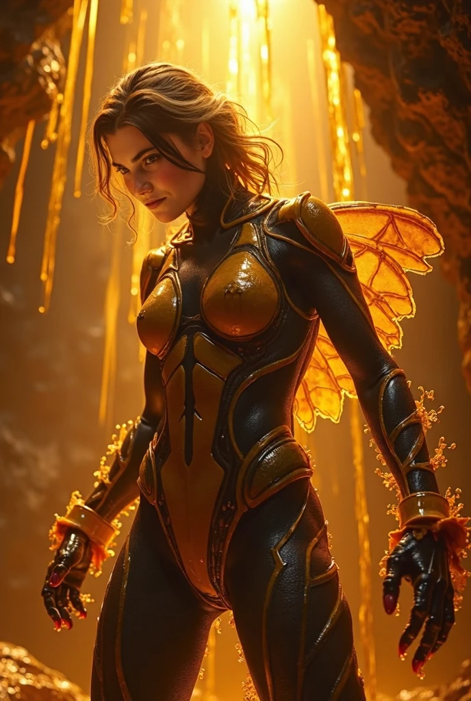 Hope Pym [Marvel’s The Wasp], human face and head, beginning to undergo a cursed transformation, NSFW transformation, wasp monster transformation, rule 34 transformation art, huge futa cock, 8 foot penis, enormous penis, humongous ribbed penis, Hope Pym [Marvel Character] Futa, World’s thickest penis, 8K, UHD, intense high detail, human to animal transformation sequence with futa cock, Hope Pym undergoing a cursed transformation into a huge futa wasp monster, transformation sequence, ((wasp transformation, insect transformation, bug transformation, transformation curse)), 8K UHD Fantasy transformation art, being raped by a giant wasp stinger, in a beehive, dark hive filled with glowing honey, hive captive