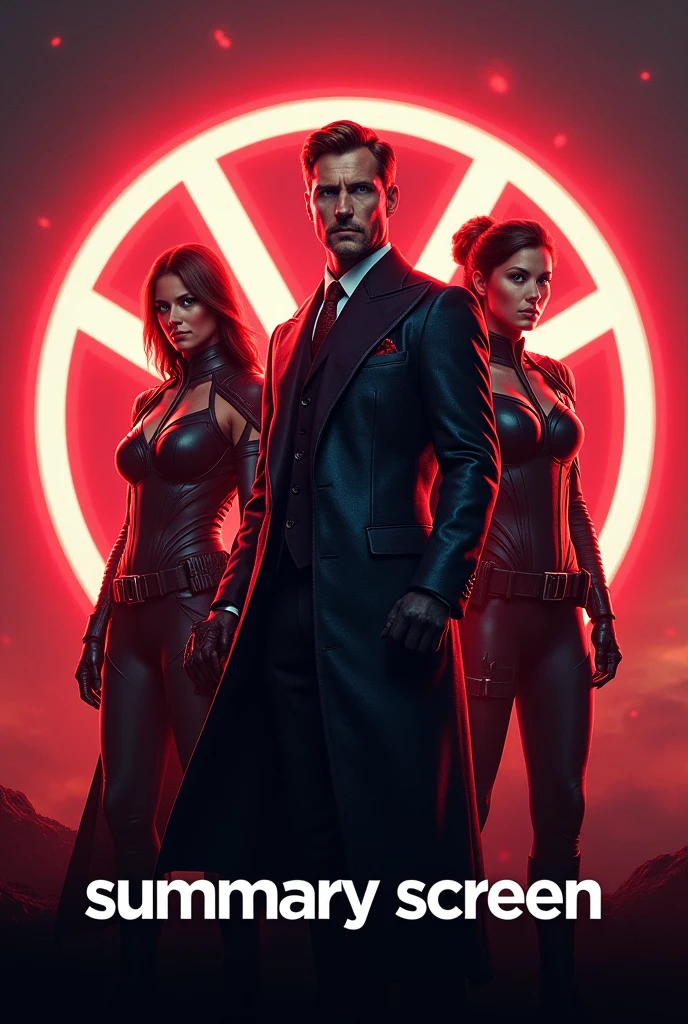 photo with 3 women and 1 very powerful man with red and black weapons written IMABSY