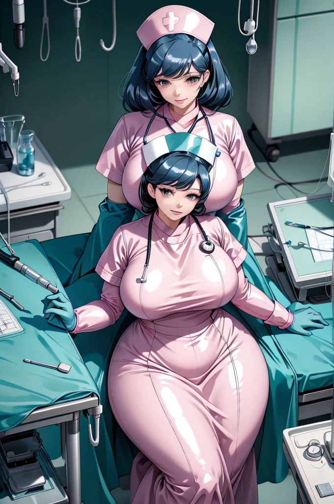 nurse uniform,hospital, latex nurse suit,nurses,busty,elbow gloves,labcoat,black hair woman,pink eyes , gigantic ,medical instruments,asian nurse,two nurses,speculum,examination room,oversize ,big ass ,strap on, lay on table ,legs spreaded,giving birth,gyno chair , dentist,Milf,latex,blue uniform,oversize breasts,diaper