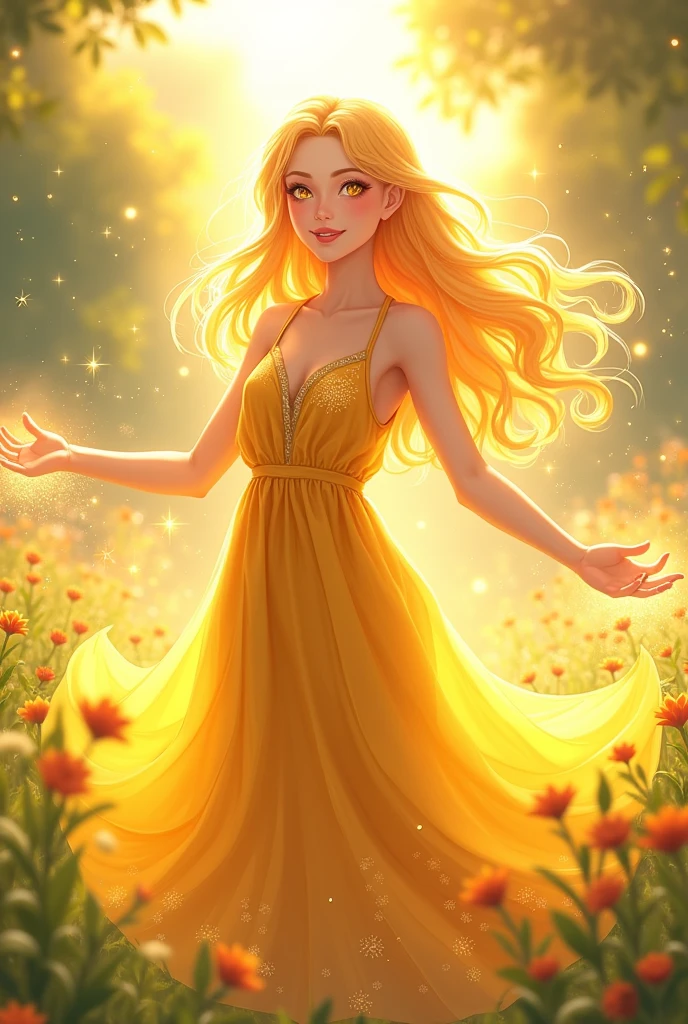 ChastityLynn,
Golden tresses cascading down her shoulders, almond-shaped eyes shining like emeralds. A masterpiece of feminine grace, with curves that could make Aphrodite envious. She's draped in a flowing gown, embroidered with intricate floral patterns. She stands in a field of daffodils, the sun setting behind her, casting a warm glow on her skin. The scene is reminiscent of a Pre-Raphaelite painting, with its dreamy, ethereal quality. Beautiful, ethereal, romantic, feminine, Pre-Raphaelite, floral, warm, intricate, golden, flowing, organic, natural, dreamy, sunset, greenery. detailed eyes, perfect eyes,