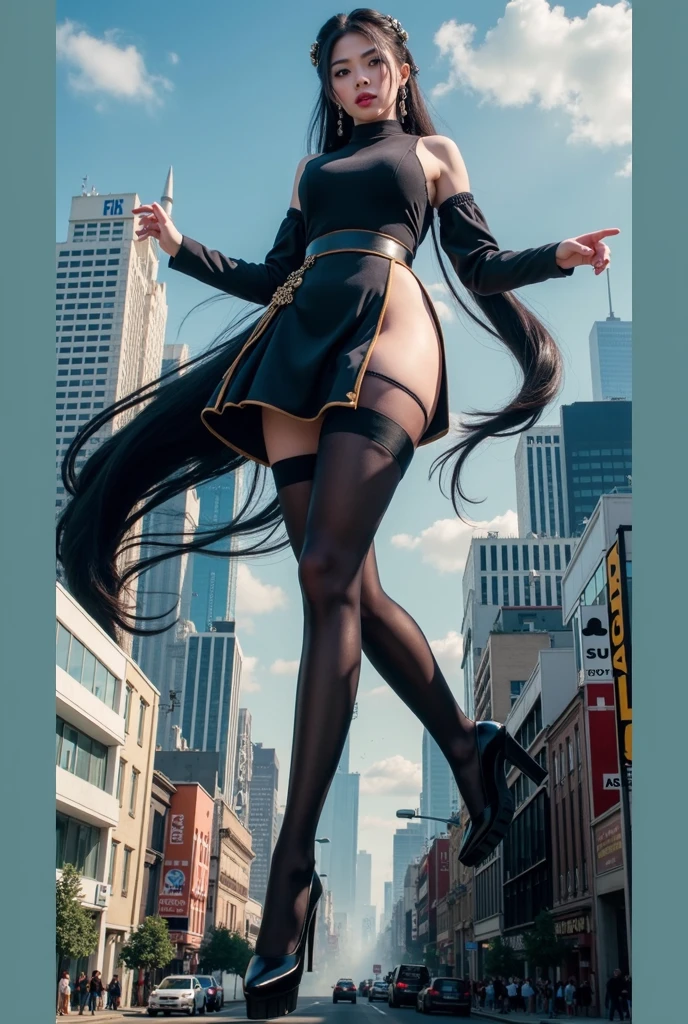 Tatsumaki, black dress, showings big ass, half naked, (((half naked)))