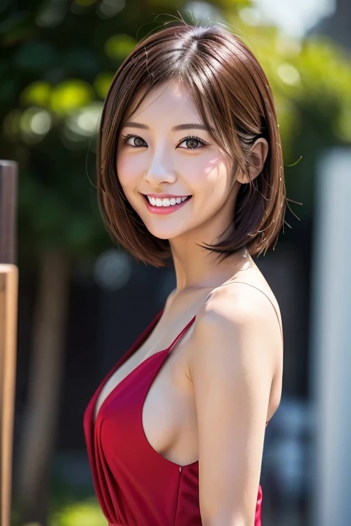 
Japanese women　Orthodox beauty, cute, cute,, smile, yamato nadeshiko, Ultra-realistic, More realistic, Real women, Looks real,whole body、 Super Real, Shortcuts,　High resolution, 　red dress up