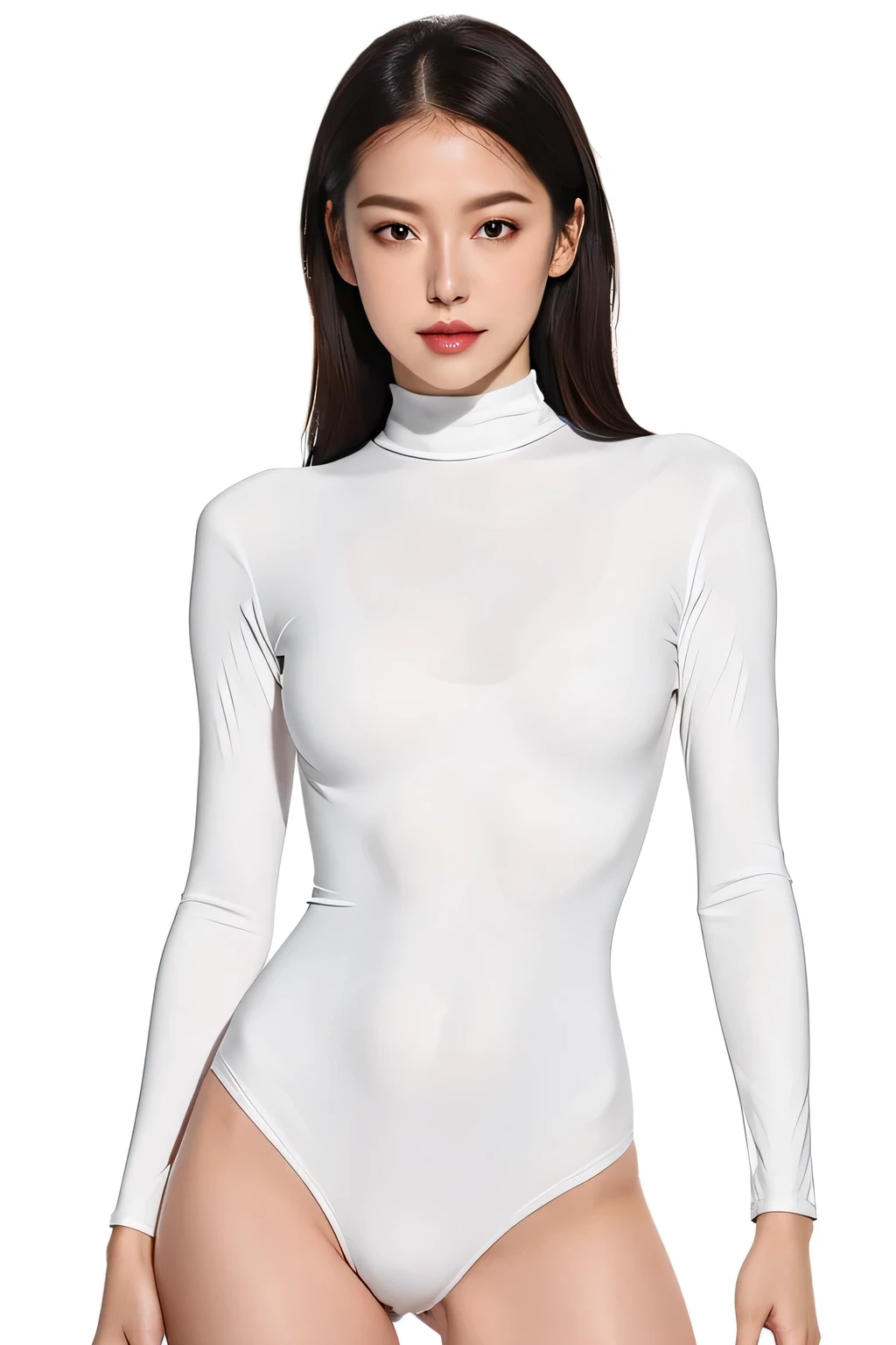 epic realistic,8K,masterpiece, highest quality, Very detailed, (martial arts:1.2),(Surrealism),(off white fullbodyスーツ:1.3),8K,masterpiece, Highest quality, Very detailed,((off white long sleeve leotard:1.4)),Large Breasts、(fighter:1.2),
((Costumes are single-colored only:off white)) ,Bodyline,
Super tight costume,whole body、bangs、
(Highest quality:1.3),
RAW Photos, (light beige pantyhose:1.2),
High resolution,
Perfect detail,
Professional photography,
Professional Lighting,
Powerful lighting for costumes,attractive whole body image、Cinema Lighting、Ray Tracing、Wear a tight-fitting bodysuit、Simple Background、17 year old female、Spandex Bodysuit、whole body、Spandex Costume,Clothes with a shiny texture,(Simple Background:1.2)、(Messy Hair)