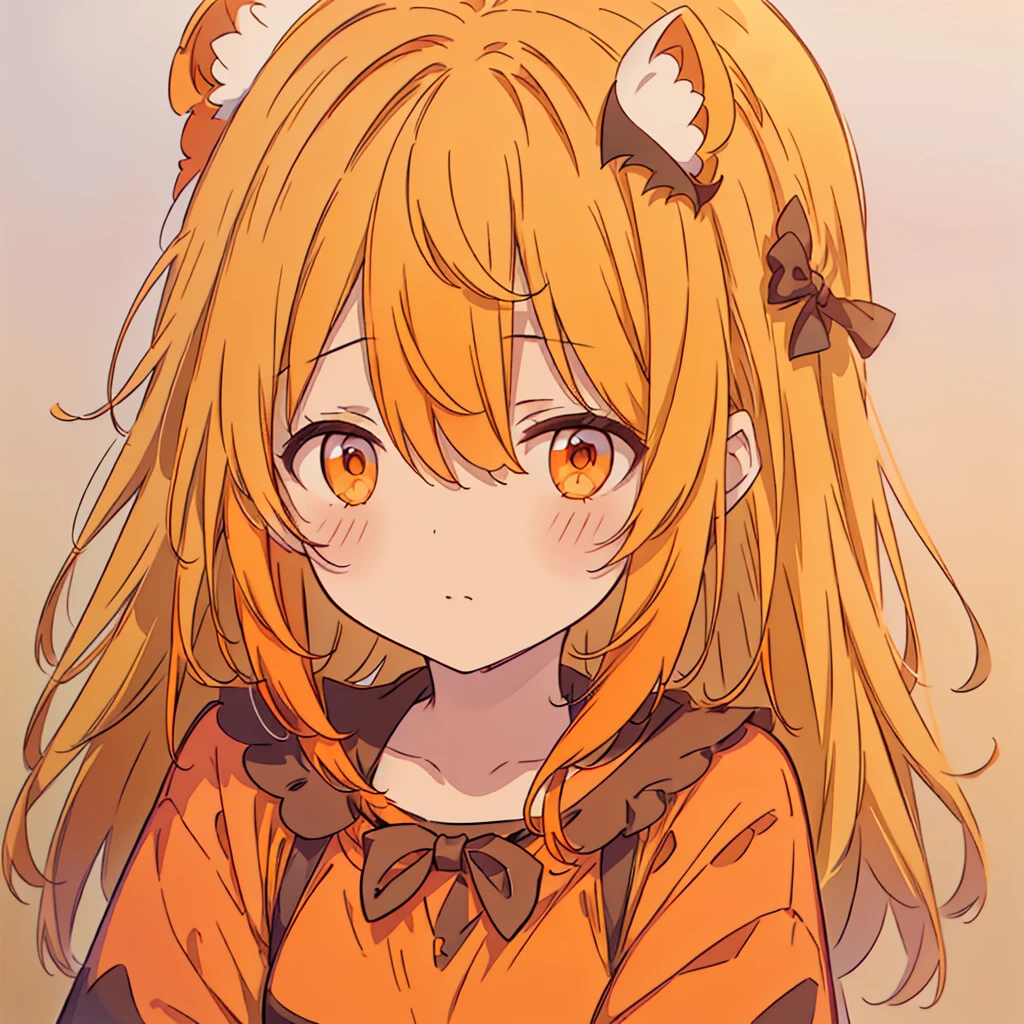 One girl、Character design front、Front-facing picture、(((Super fine、Best Quality、masterpiece)))、Original cute hairstyle、Trick or Treat、Orange and original cute costume、Halloween、Orange and black palette、