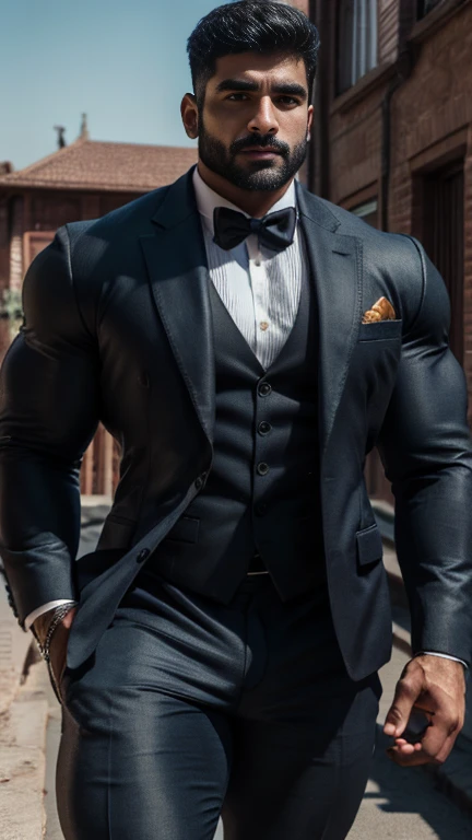 An award-winning original photo,A wild muscular indian man, (thick beared 25 years old:1.3), 1boy, Solo, (opened business suit), (opened trouser), standing in luxury office, black hair, (big shoulders), musculature, stubbles, beard, Beautiful eyes:1.3, ), (Detailed face:1.3), dimples, (drink a cup of tea), Dynamic Angle, volumetric lighting, (Best quality, A high resolution, Photorealistic), Cinematic lighting, Masterpiece, RAW photo, Intricate details, hdr, depth of field, upper body, His perfect( big huge penis) is (coming out) of his pant,masterpieces