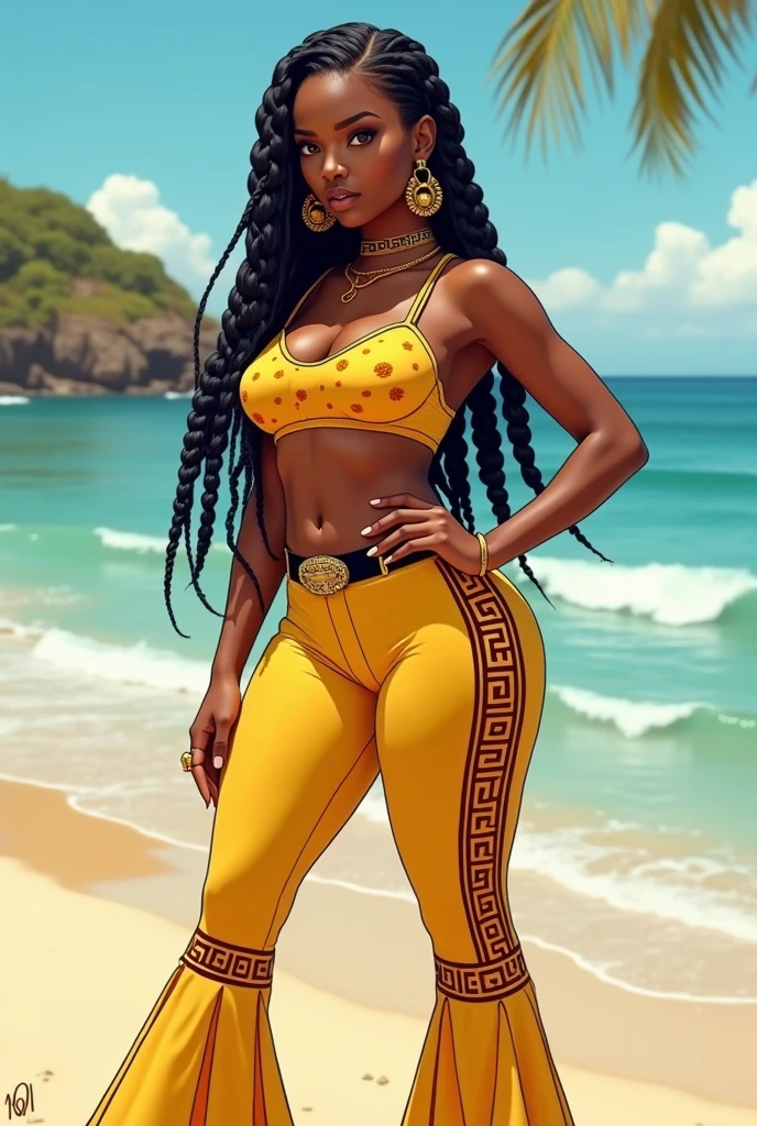 (Masterpiece,Masterpiece)Brilliantly, Blonde woman shows off her dreadlocks in bright shades of Jamaican color. Each fear is a yellow fusion, slave,Woman in Chains,Jamaican national costume,Tattered clothes, Big Breasts,A plump lower body,On all fours,Capture culture and style in an exceptional way. The image is、By portraying the boldness and authenticity of the hairstyle、Emphasis is placed on professionalism.  