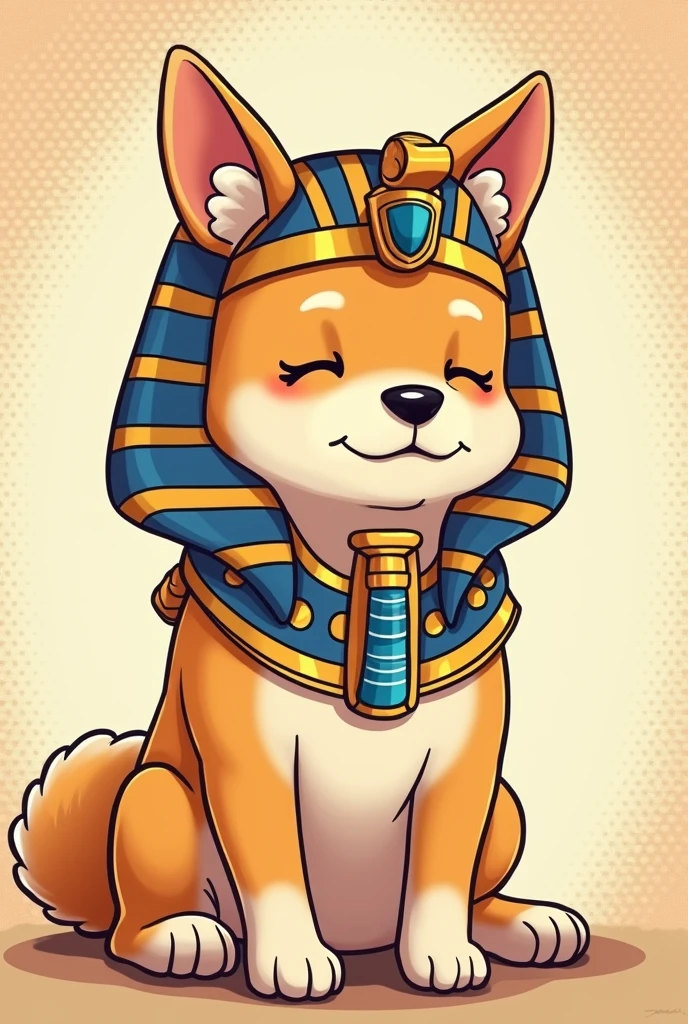 ultra-small deformation, Chibi Cute, 1girl, solo, full body, Cleopatra Astride the Sphinx, High contrast and vivid color, simple background