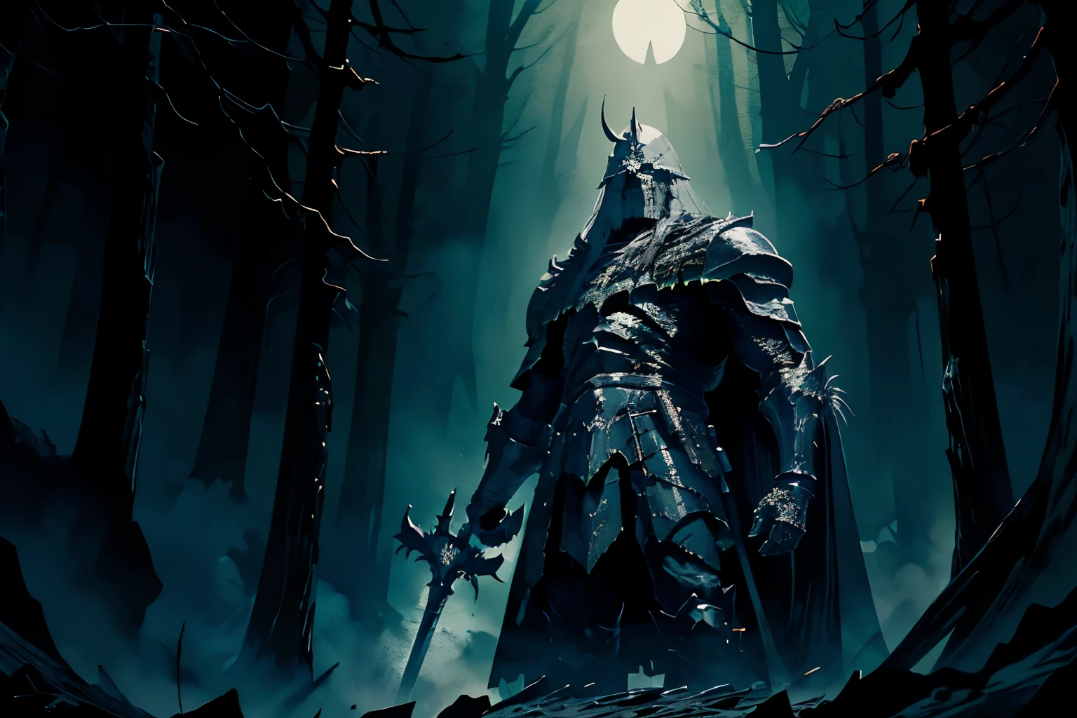 a dark fantasy knight, knight in dark armor, knight wielding a sword, knight in a gloomy forest, knight with glowing eyes, knight standing in the moonlight, knight with a menacing presence, knight with a majestic cape, knight surrounded by dark mist, knight with intricate armor details, knight in a dramatic pose, knight with a powerful aura, knight in a mysterious setting, knight with an ominous vibe, knight holding a glowing magic sword, knight with a haunting expression, knight in a moody color palette, knight with a hint of magic, knight in an atmospheric environment, knight with an intimidating stance