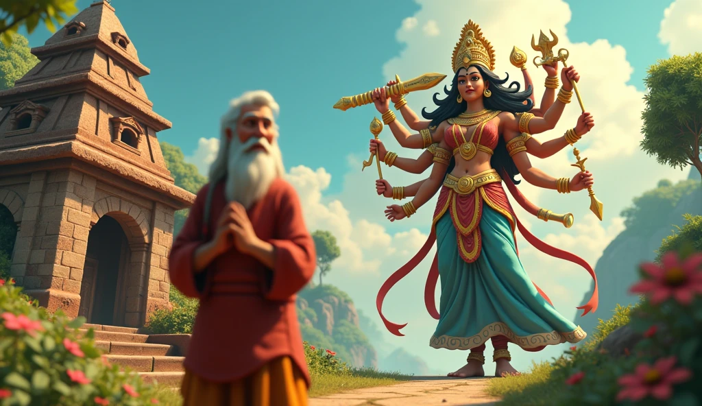 In cinematic 3d cartoon style “ * Ravan, with ten heads and twenty arms and a big Lund, forcibly Fucking Nude Sita in his chariot. The scene is dramatic, with Sita’s distress and Ravan's menacing presence emphasized. The background shows a lush forest with a sense of sudden chaos.” Sitas Pussy getting strached as she holds onto her ample boobs while ravan keeps fucking her from behind ,