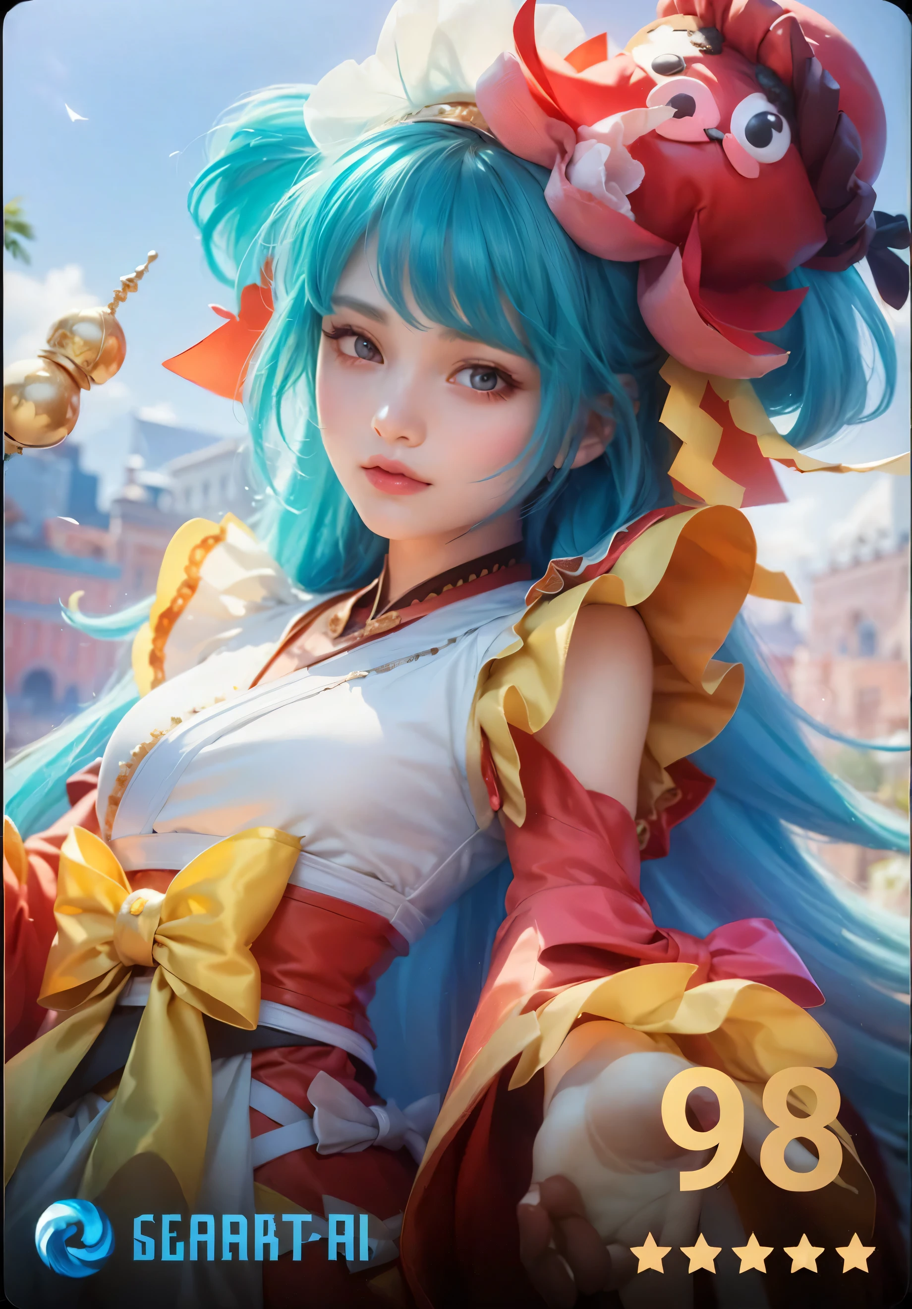 (upper body close-up), portrait, portrait, (alone), masterpiece, highest quality, High contrast in clothes, psychedelic, [[[nffsw]]], particle, bloom, neon lighting, (shine), flat color, splash of color、colors mashing、With a round face、slim、flat body、cute、Sensual Pose