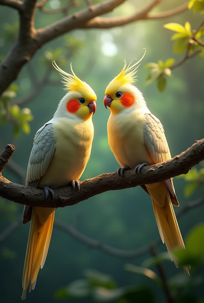 There are two birds sitting on the branches, Highly realistic photosgraph, Highly realistic photosgraphy, Realistic prints of exotic locations, Highly realistic photos, Award-winning photography, Award-winning surreal, amazing color photograph, parrots, Award-winning color photos, dark black background, Award-winning color photos, Portrait shoot, author：Dietmar Dammelau