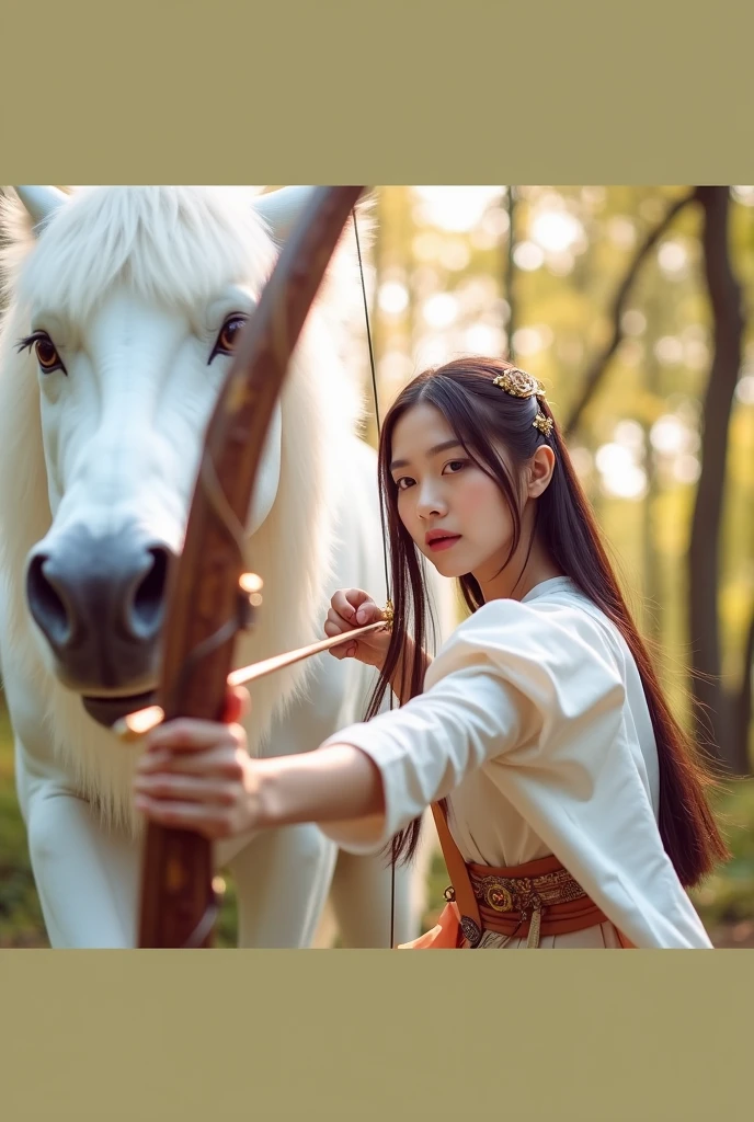 Beautiful Centaur Girl、Baby Face、Japanese、A large and practical bow、Running through the steppes、Dynamic composition、Cinematic lighting