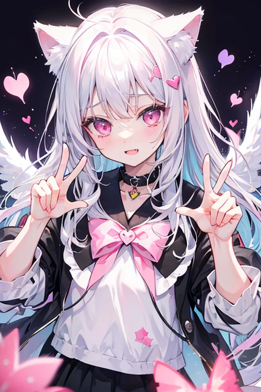 White Hair、Pink Eyes、Short Hair、laughing、Only one girl、alone、Cute、Face is close、Night、laughing、At the bed、Blushing、Erotic、Stick your tongue out、Sweating、Excited