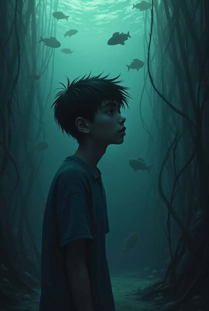 মাছের দিকে তাকিয়ে একটি ছেলে যখন কান্না করে 