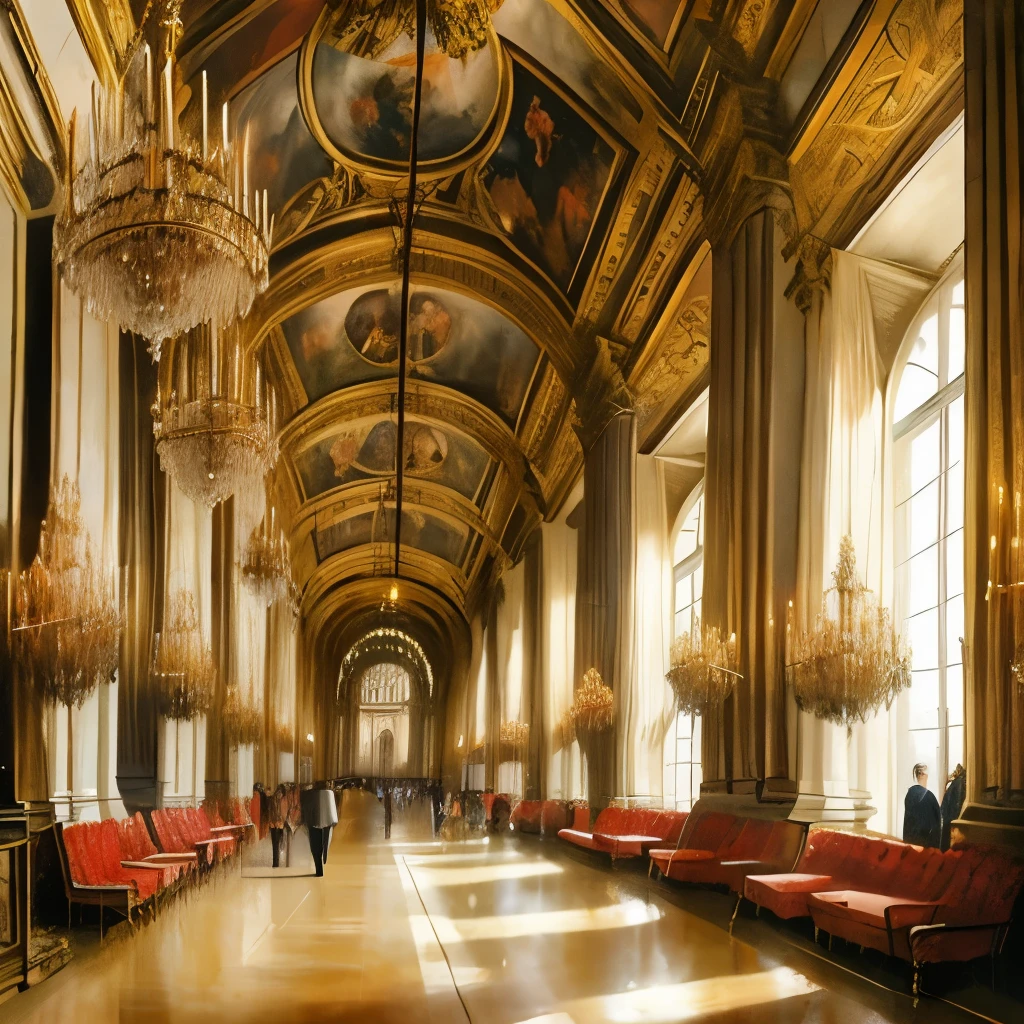 France in the 1950s、Paris landscape、Palace of Versailles、Hall of Mirrors