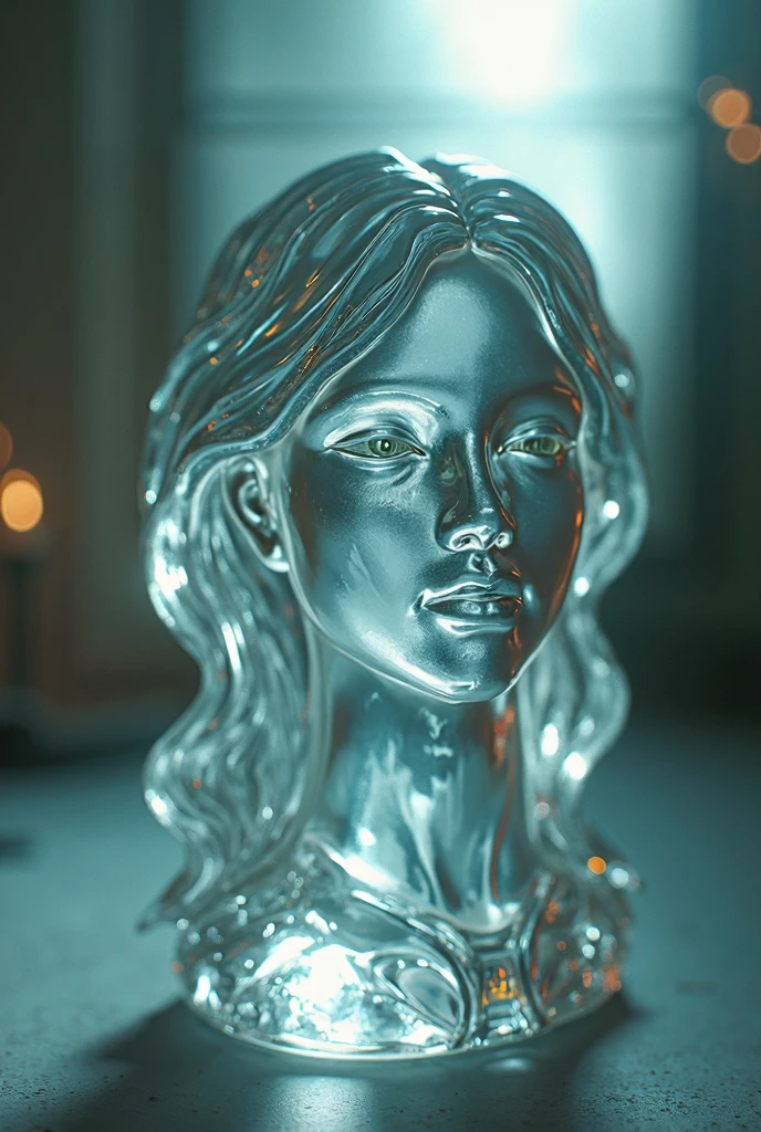 the style of Antonio Canova.a female statuette made of glass!