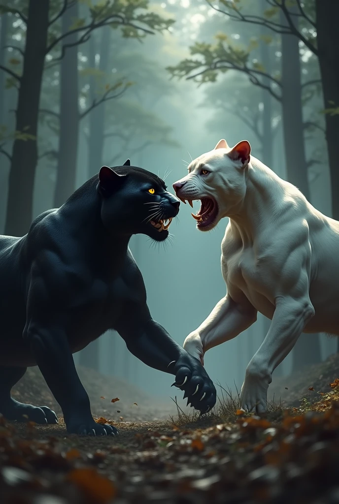 White tiger aggressive killed black great dane panther after tiger dead around blood