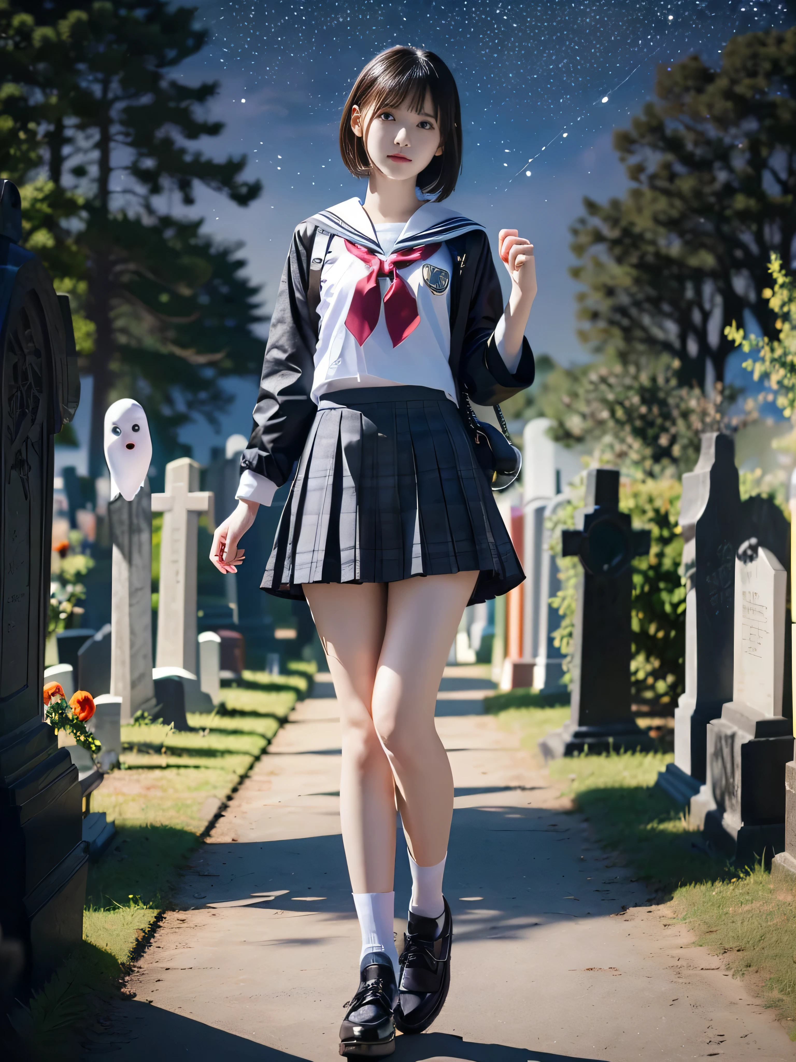 (8K、RAW Photos、highest quality、masterpiece:1.2), (Realistic、Photorealistic:1.2), (High resolution skin:1.1), Beautiful young girl,japanese,12 yo, small breasts,(Slender girl:1.4),(Thin legs:1.4),dark blue mini skirt,sailor suit, (White socks), Short sleeve,sneakers, whole body,grassland,standing,(muddy),(wounds,bloody legs:1.4)