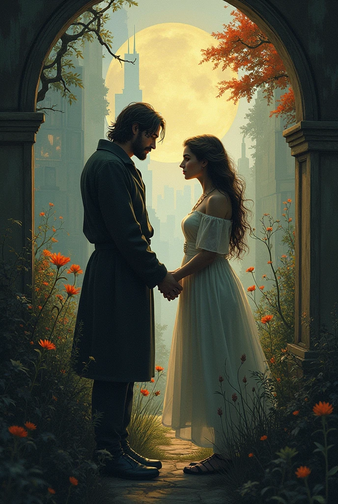 You can generate an image of the scene where Elisa and Valerio discuss how to keep their love a secret., since Harpagon, Elisa's father, He is extremely greedy and authoritarian.